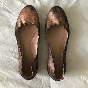 Chloe scalloped flats bronze size 41